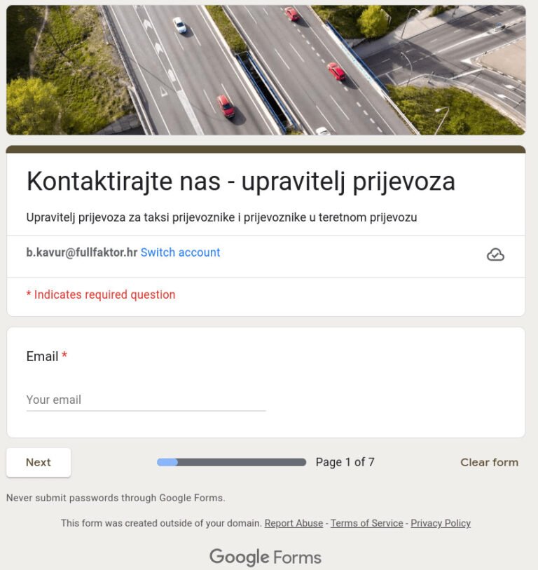 Kontakt forma slika
